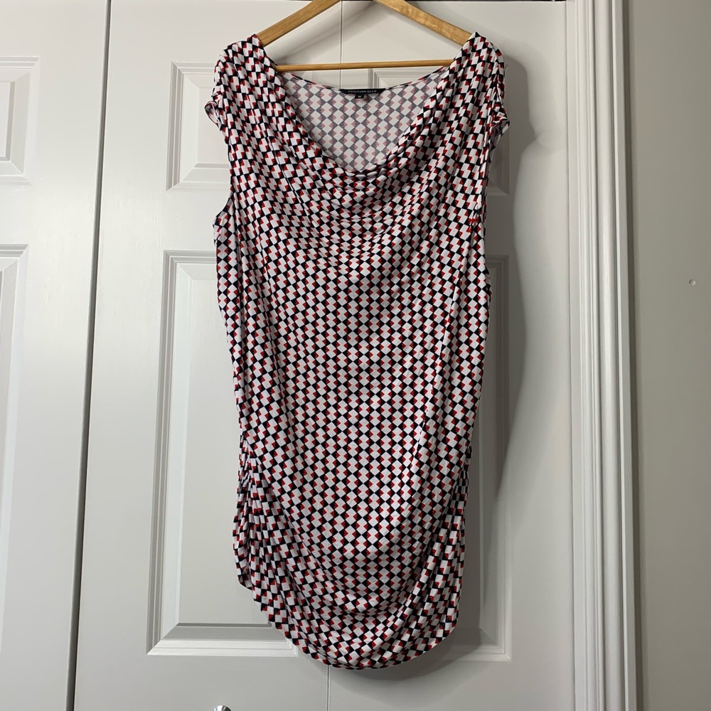 Addition Elle Red, White and Black Diamond Pattern Sleeveless top Size 3XL